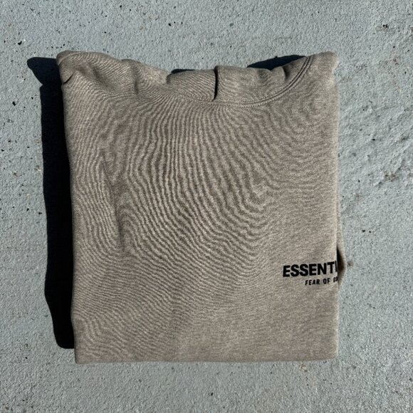 Fear of God Essentials Hoodie Grey Dark Oatmeal Size Small - Picture 16 of 16